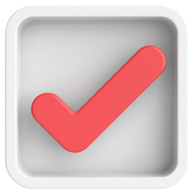 3D checkbox Check mark 3D illustration