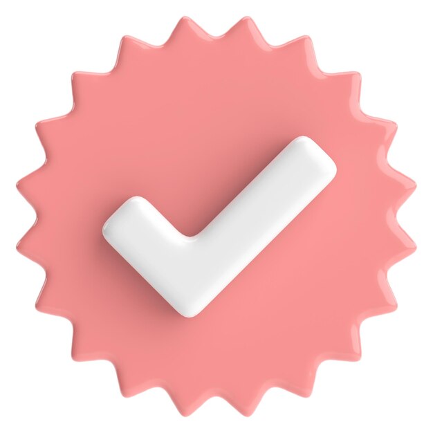 3D checkbox Check mark 3D illustration