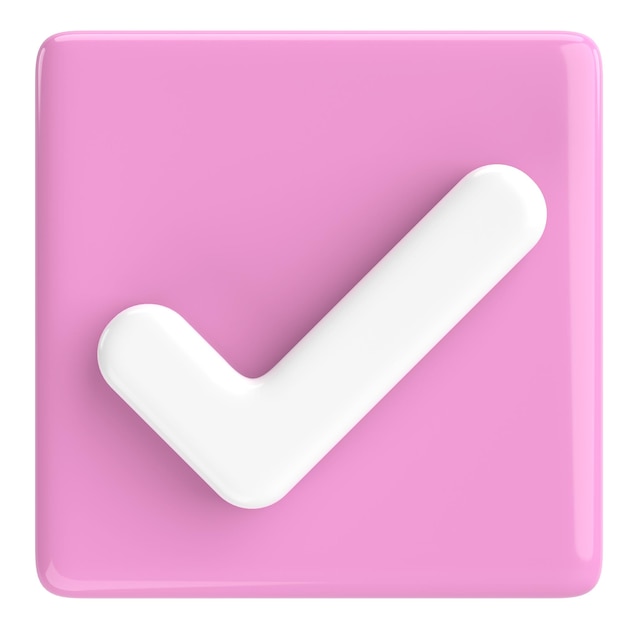 3D checkbox Check mark 3D illustration