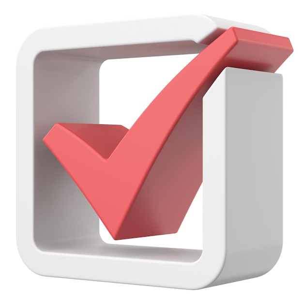 3D checkbox Check mark 3D illustration