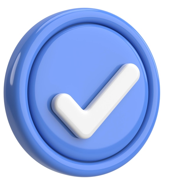 3D checkbox Check mark 3D illustration