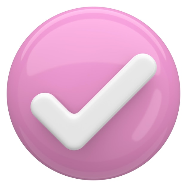 3D checkbox Check mark 3D illustration