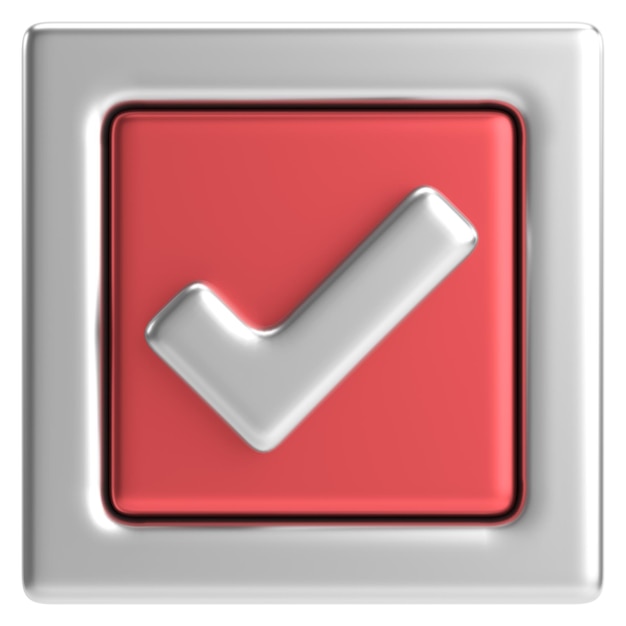 3D checkbox Check mark 3D illustration