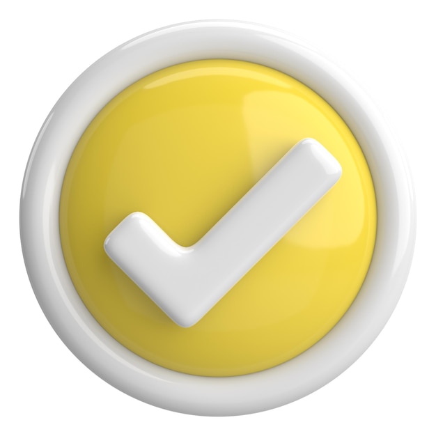 3D checkbox Check mark 3D illustration