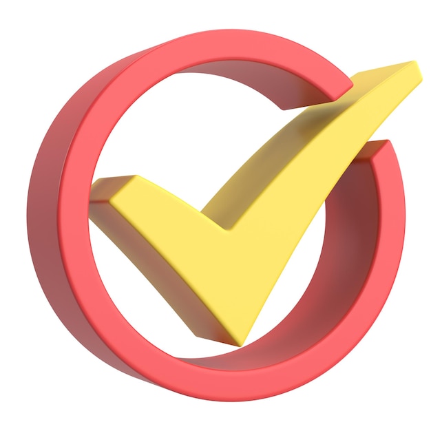 3D checkbox Check mark 3D illustration