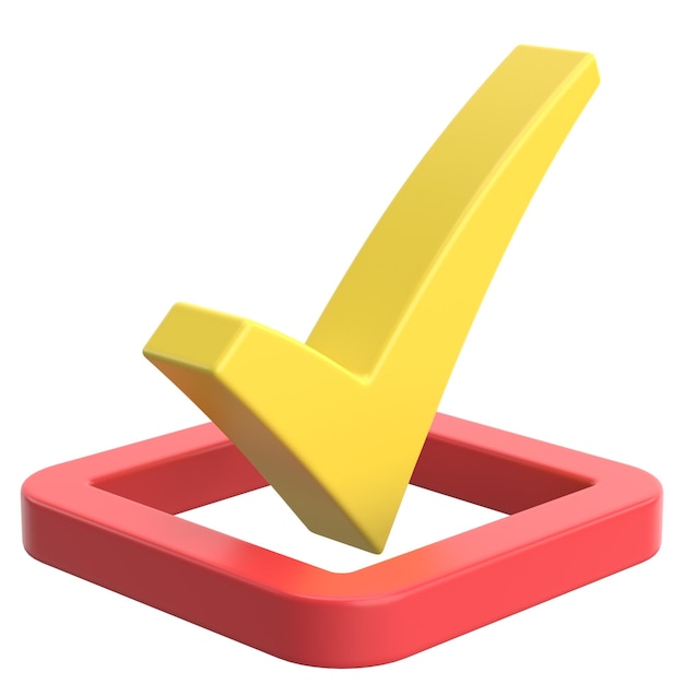 3D checkbox Check mark 3D illustration