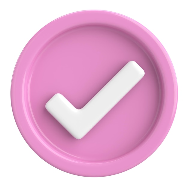 3D checkbox Check mark 3D illustration