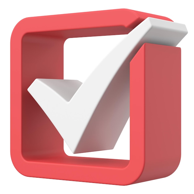 3D checkbox Check mark 3D illustration