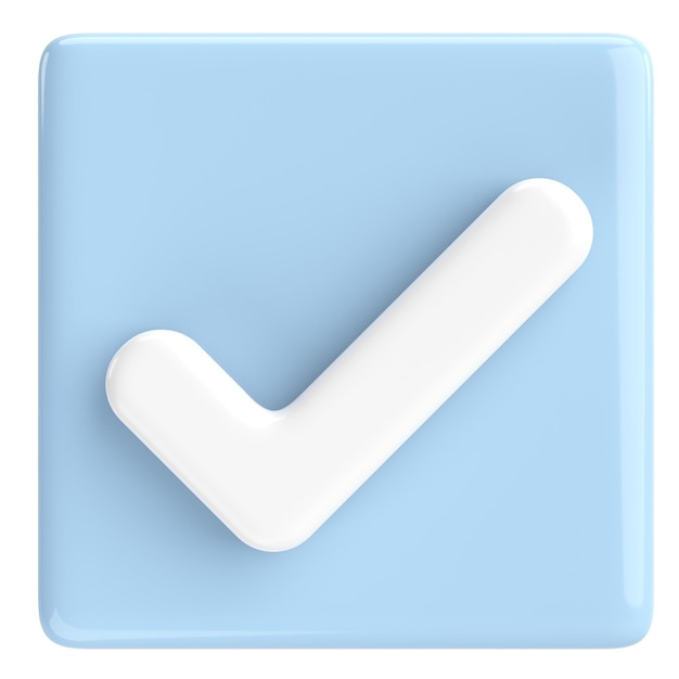 3D checkbox Check mark 3D illustration