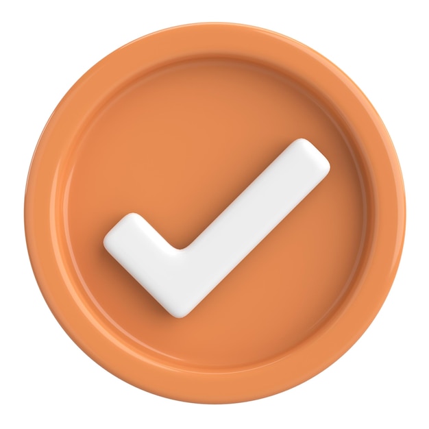 3D checkbox Check mark 3D illustration