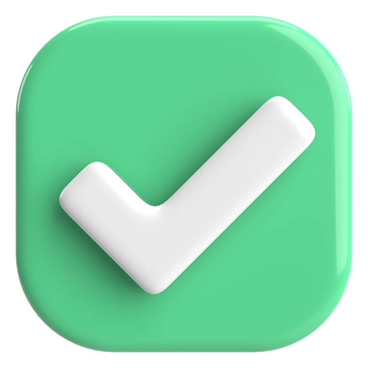 Photo 3d checkbox check mark 3d illustration
