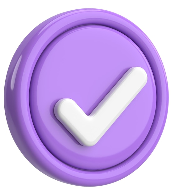 3D checkbox Check mark 3D illustration