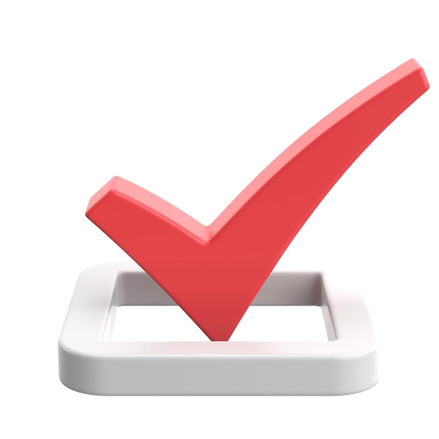 3D checkbox Check mark 3D illustration