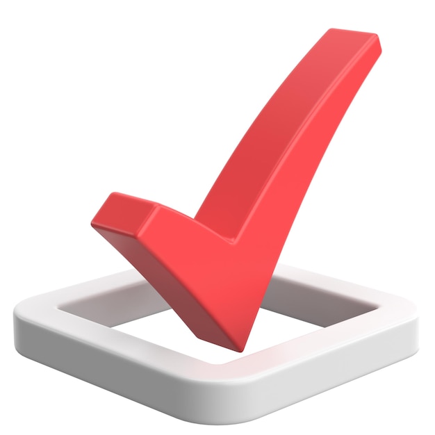 3D checkbox Check mark 3D illustration