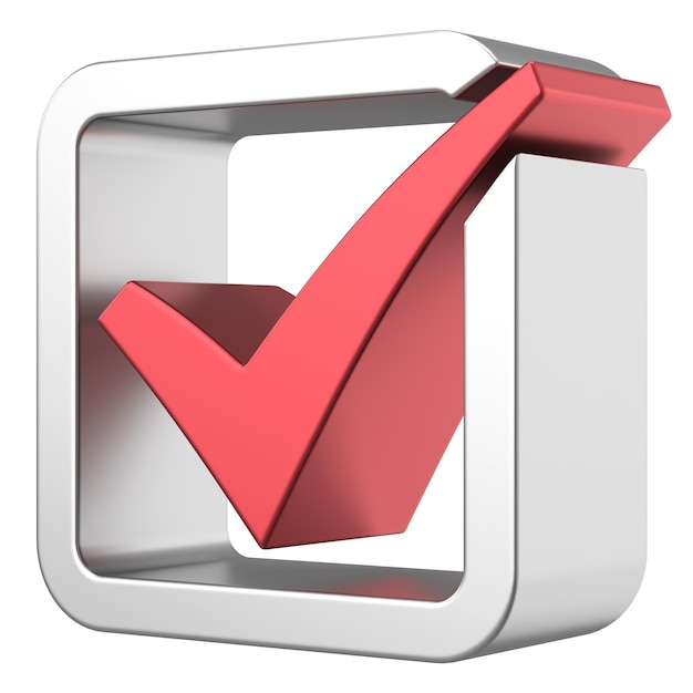 Photo 3d checkbox check mark 3d illustration