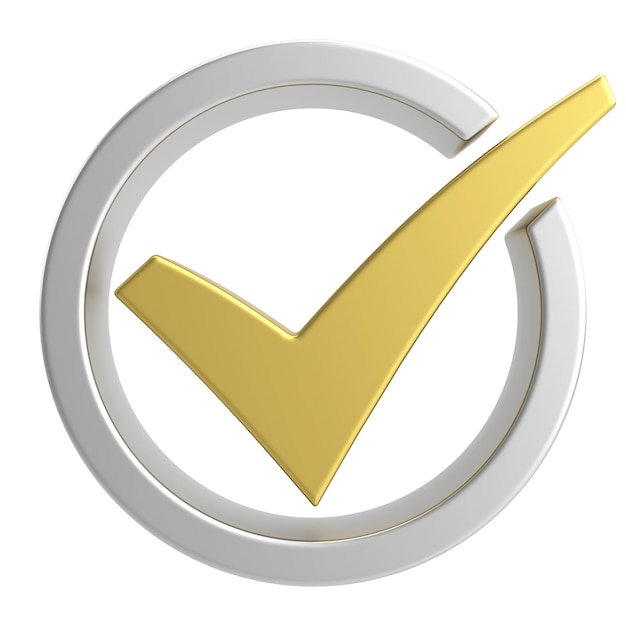 3D checkbox Check mark 3D illustration