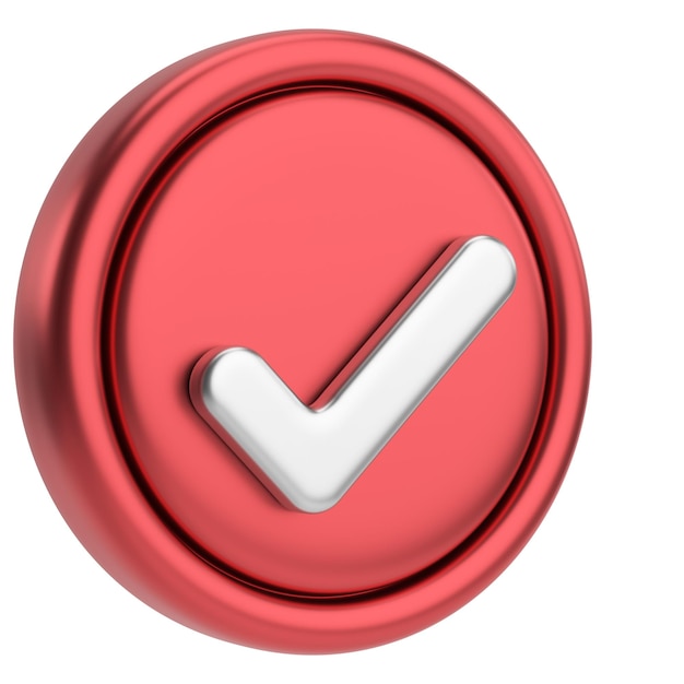 3D checkbox Check mark 3D illustration