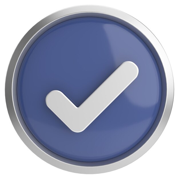 3D checkbox Check mark 3D illustration