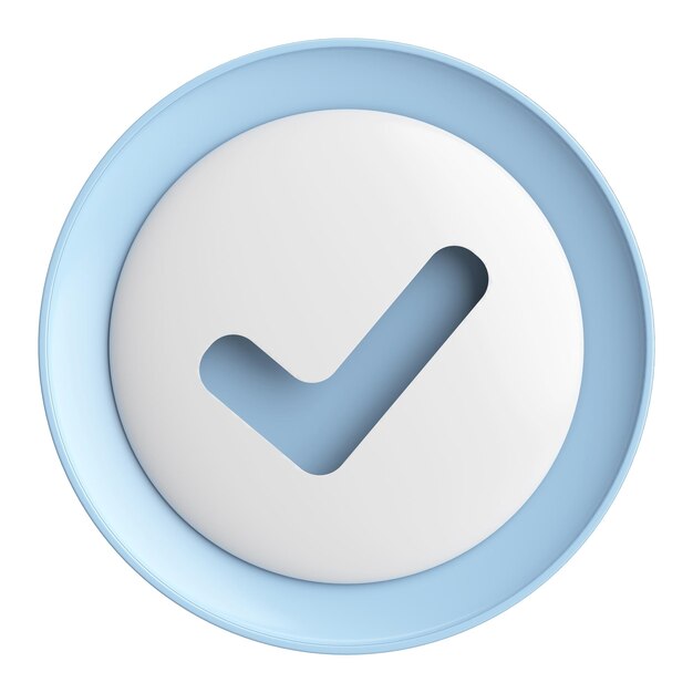 3D checkbox Check mark 3D illustration