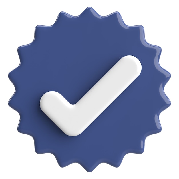 3D checkbox Check mark 3D illustration