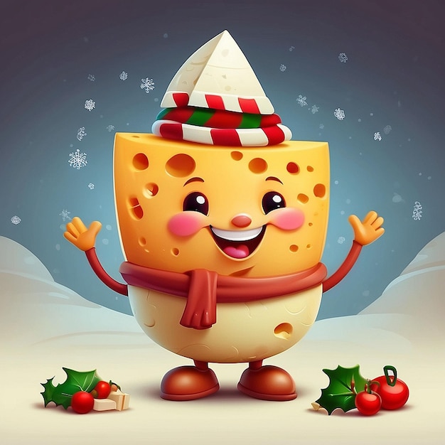 3d cheese and christmas characters