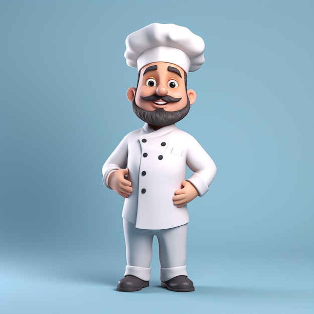 3d chef cartoon personage