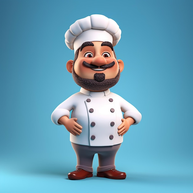 3d chef cartoon personage