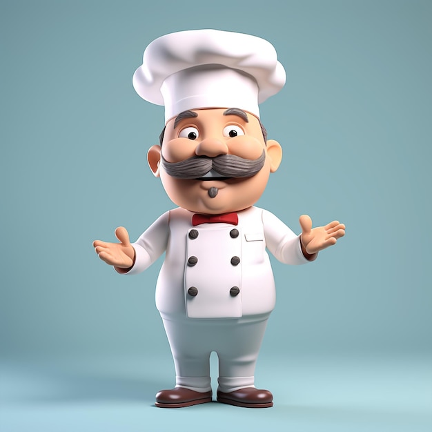 3d chef cartoon personage