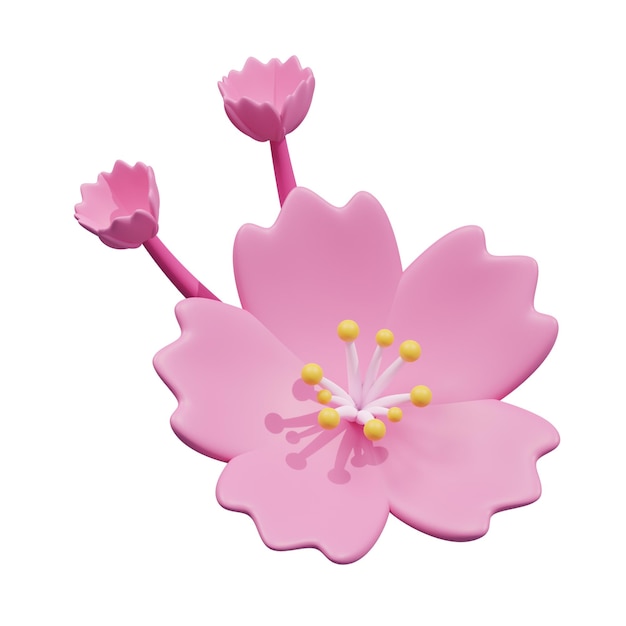 3D 樱桃花的花朵