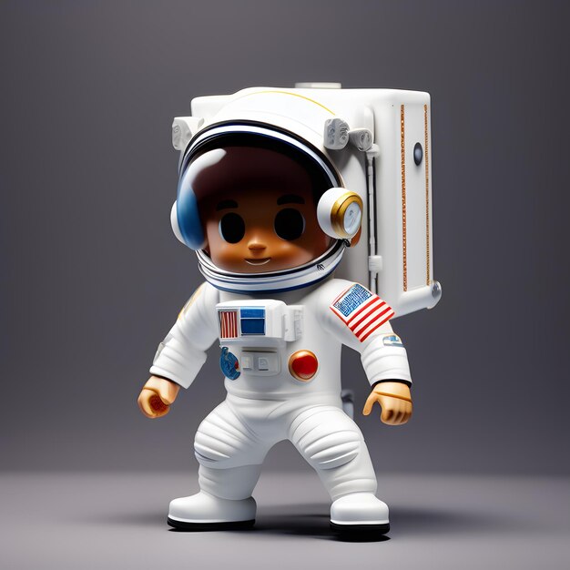 3d chibi astronaut chibi figure