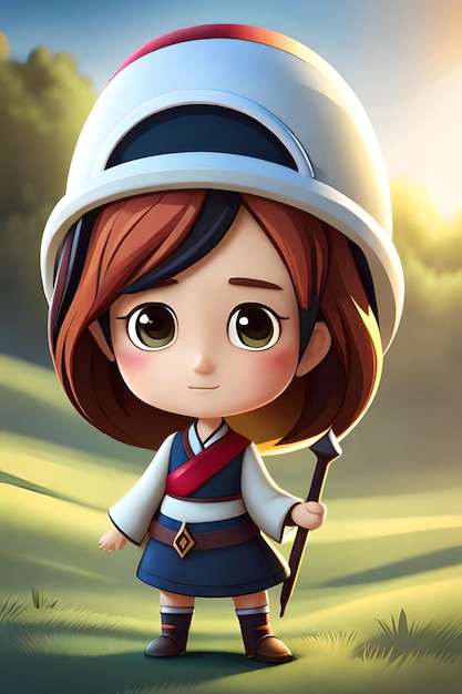 3d chibi Cute girl