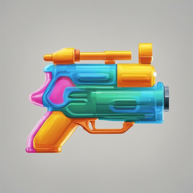 Photo 3d children's water gun vector illustration