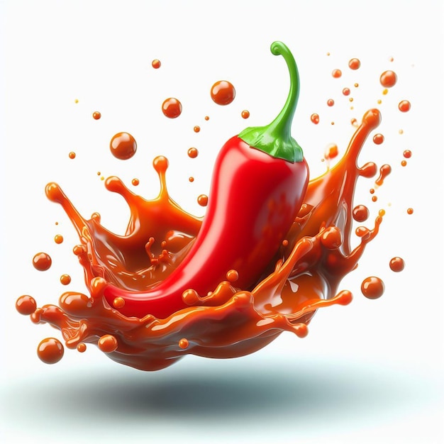 3d chili saus splash