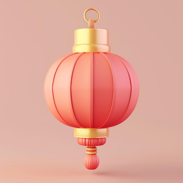 3d chinese new year Lantern icon rendering left view