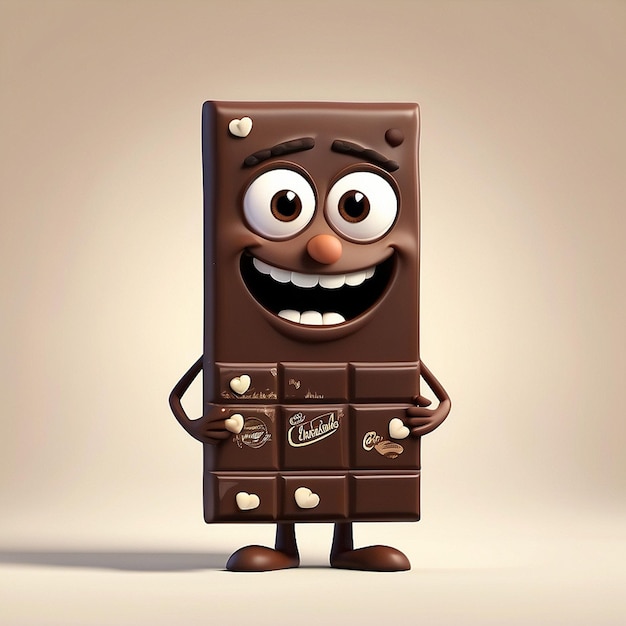 3d chocolate bar character