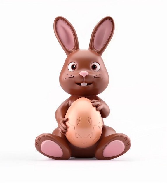 3D шоколадный кролик с пасхальным яйцом