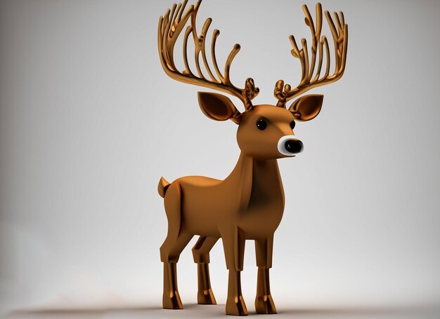 3d christmas deer on white background christmas concept