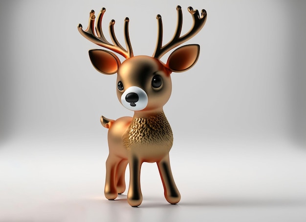 白い背景の 3 d のクリスマス鹿クリスマス コンセプト