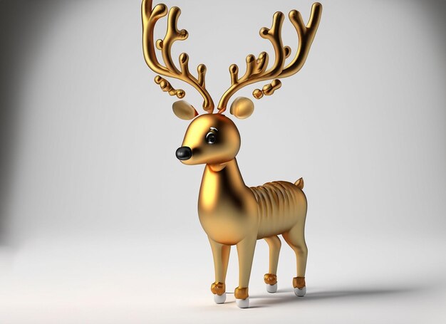 3d christmas deer on white background