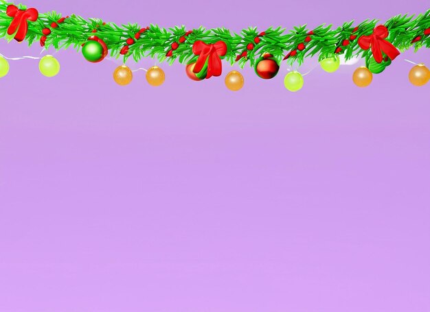 3d christmas garland blue