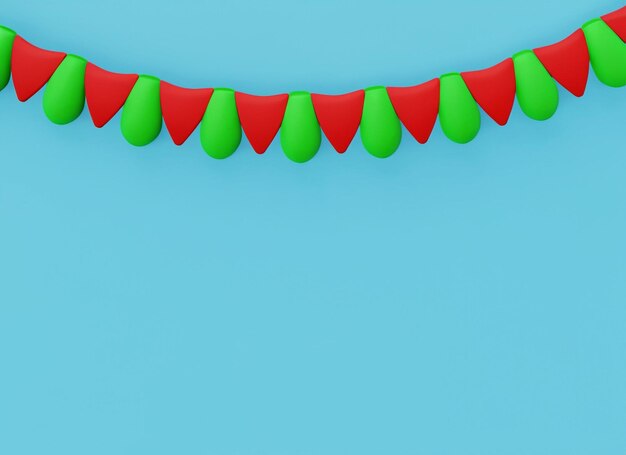 3d Christmas garland blue