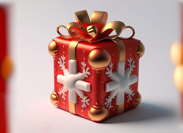 3d Christmas gift on white background Christmas Concept