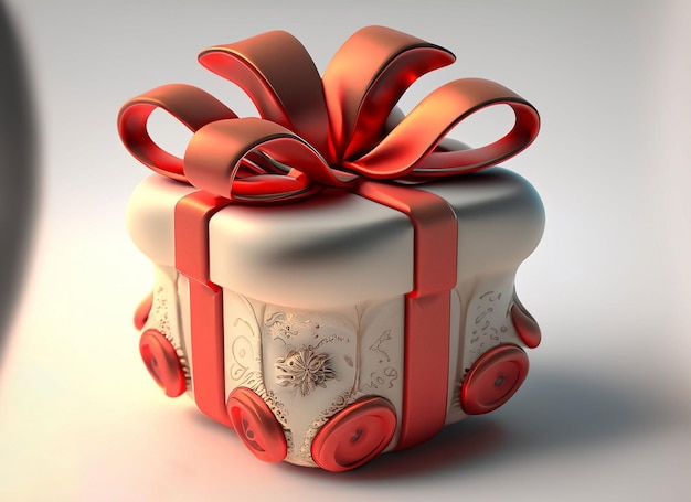 3d Christmas gift on white background Christmas Concept