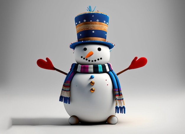 3D рождественский снеговик