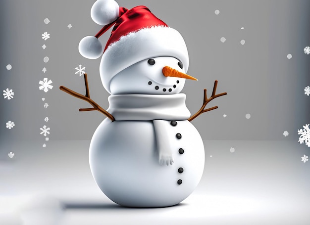 3d Christmas snowman