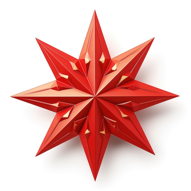 3D Christmas star on white background