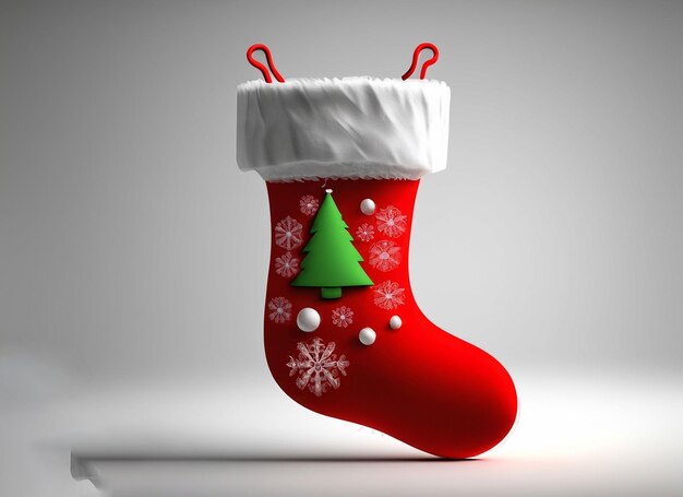 Photo 3d christmas stocking bow elf