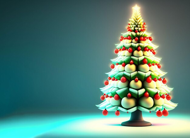 3d Christmas tree with lights