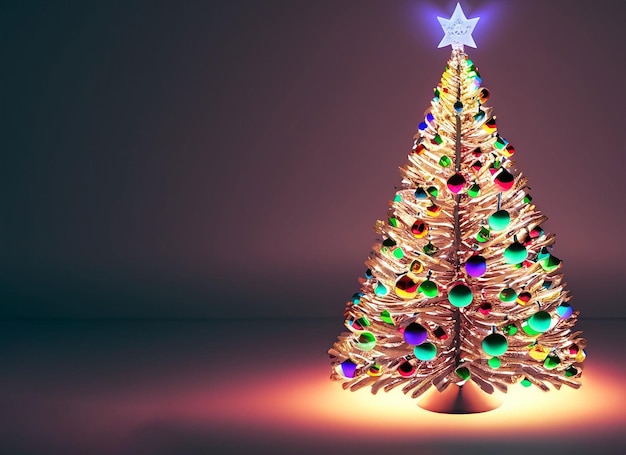 3d Christmas tree with lights