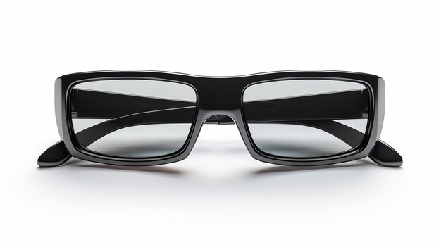 3D Cinema Black Glasses on White Background